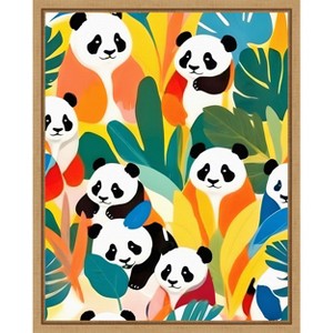 Amanti Art Pandas Tropical by Uma Gokhale Framed Canvas Wall Art - 1 of 4