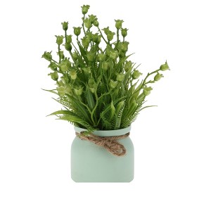 Unique Bargains Artificial Plants Bell Flowers in Pot Plastic 3.07"x3.07"x7.87" 1 Pc - 1 of 4