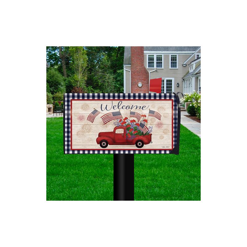 Stars And Stripes Truck Patriotic Magnetic Mailbox Cover Standard Briarwood Lane, 2 of 4