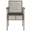 vidaXL 3 Piece Bistro Set with Cushions Gray Poly Rattan Acacia Wood - 4 of 4