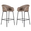 Set of 2 Outdoor Wicker Bar Stools with Armrests and Metal Legs, Counter Height Chairs for Patios, Poolside Bars, or Compact Kitchens-The Pop Home - 2 of 4