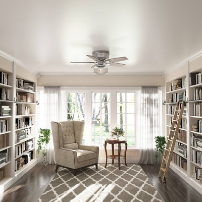 Brushed Nickel 44" Ceiling Fan with Remote and LED Light