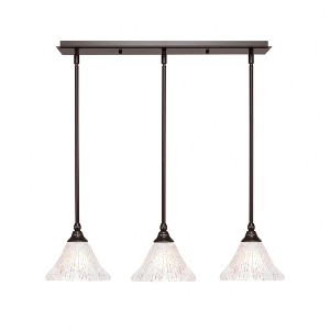 Toltec Lighting Any 3 - Light Chandelier in  Dark Granite with 7" Frosted Crystal Shade - 1 of 1