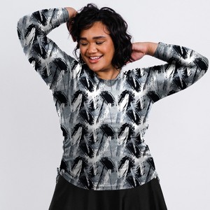 Calypsa Women's Long Sleeve UPF 50+ Nora Swim Top - 1 of 3