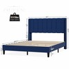 Homhougo Full Platform Bed Frame with Upholstered Headboard and Wingback, Button Tufted Design, Easy Assembly, Dark Blue - 2 of 4