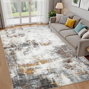 Area Rug, Home Decor Washable Non Slip Modern Abstract Rug - Low Pile Non Shedding Stain Resistant Folding Floor Cover - 1 of 4