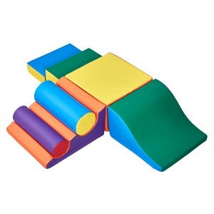 VEVOR Climbing Toys, 7-Piece Set, Foam Climbing Toys for Toddlers 6 Months to 3 Years Old, PU Leather Climbing Blocks, Multicolor - 1 of 4