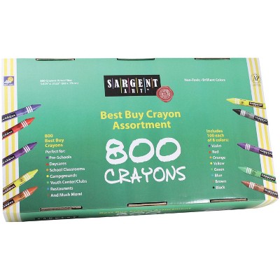 Sargent Art Crayon Set, Assorted Colors, set of 800