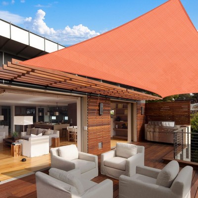 Bright Orange HDPE Rectangle Sun Shade Sail for Patio and Yard