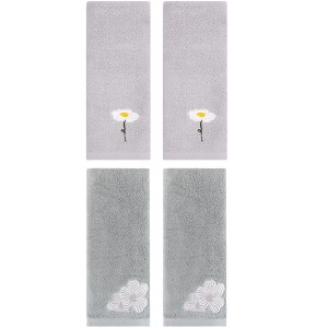 REGALWOVEN Cotton Soft Absorbent Floral Pattern Hand Towel 13" x 30" - 1 of 4