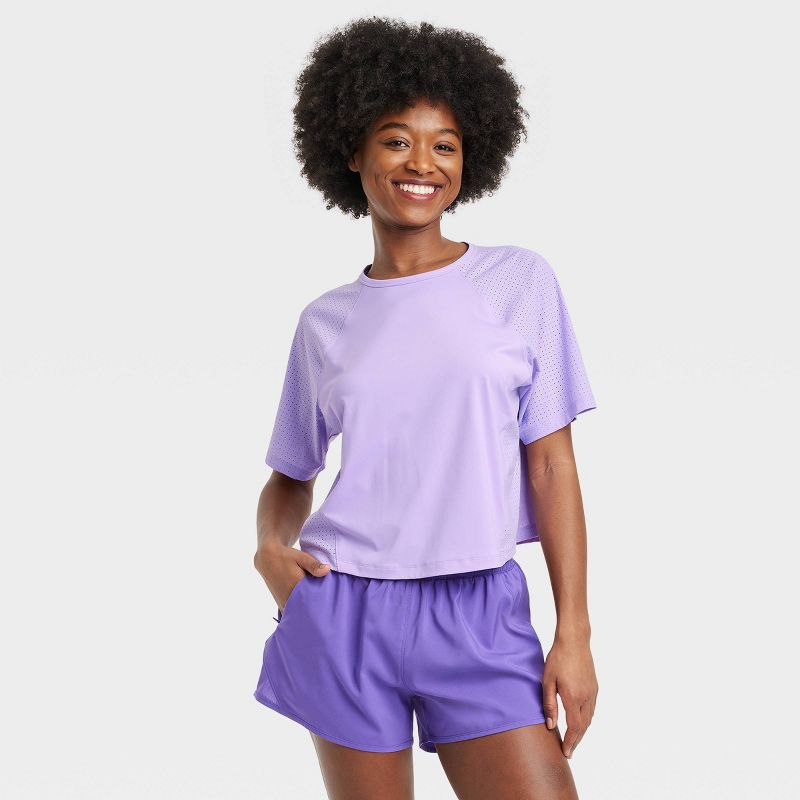 Women's Mesh Boxy Short Sleeve Shirt - All In Motion™, 1 of 6