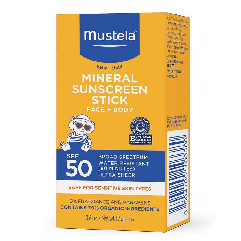 Mustela Mineral Baby Sunscreen Stick - SPF 50 - 0.6oz, 3 of 10