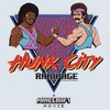 Men's A Minecraft Movie Hunk City Rampage  T-Shirt - White/Blue - Large - 3 of 4