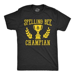 Mens Spelling Bee Champian T shirt Funny Nerdy Geek Hilarious Novelty Tee - Crazy Dog Men's T Shirt - 1 of 4