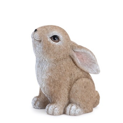Adorable Beige Resin Bunny Figurines Set for Spring Decor