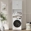 3-Tier Over The Toilet Storage Cabinet | Freestanding Organizer with Adjustable Shelves, Louvered Doors - Easy Install Bathroom Storage - 4 of 4