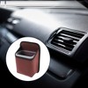 Unique Bargains Car Trash Can Hanging Front Rear Seats Faux Leather Trash Bin 1 Pc - 2 of 4