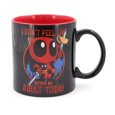 Silver Buffalo Marvel Deadpool "Don't Feel Like Being An Adult" Ceramic Mug | Holds 20 Ounces