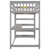 PAGED Twin Size Loft Bed with Desk Modern Simple Pine Bed Frame with 4-layer Storage Shelf and Ladder for Bedroom - 3 of 4
