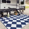 Outdoor Modern Woven Plastic Straw Rug Checkerboard Reversible Lightweight Portable Picnic Mat Large Area Rugs for Camping Garden Backyard - 4 of 4