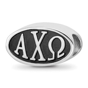 Black Bow Jewelry Sterling Silver Alpha Chi Omega Greek Life Bracelet Bead Charm - 1 of 4