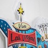 18 x 13 Viva Las Vegas Royal Flush Embossed Metal Sign Sky  Blue/Red/Yellow - American Art Decor