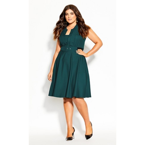 City Chic  Women's Plus Size Dress Vinatge Veronica - Sea Green - 24w :  Target