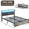 AMERLIFE LED Bed Frame with Drawers, 2-Tier Storage and Charging Station - 3 of 4