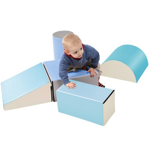 Softzone Climb And Crawl Activity Playset, Lightweight Safe Soft Foam  Nugget Block For Toddlers, Blue-modernluxe : Target