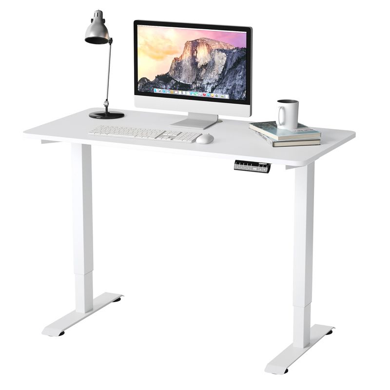 Costway Electric Adjustable Standing Desk Stand up Workstation w/Control White\Black\ Maple\Teak, 1 of 11