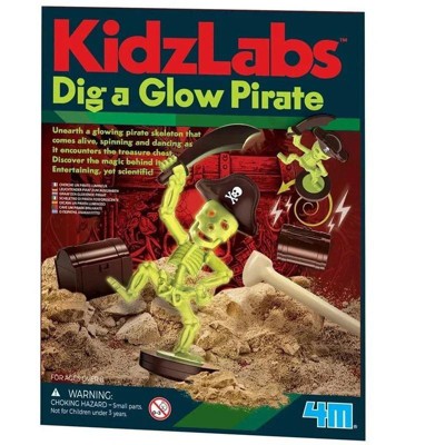 4M KidzLabs Dig a Glow Pirate, Unearth a Pirate Skeleton P3471
