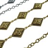Anna-Kaci Vintage Inspired Engraved Metal Waist Chain with Floral Square Links 44 inches - 4 of 4