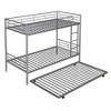 NicBex Twin Over Twin Bunk Bed with Guardrail and Trundle,Twin Loft Bed with Ladder and Converts to 2 Beds,Noise Reduced Bunk Beds for Bedroom - 2 of 4