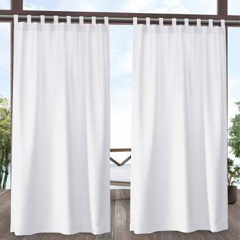 Set of 2 Biscayne Indoor/Outdoor Two-Tone Textured Tab Top Curtain Panel - Exclusive Home