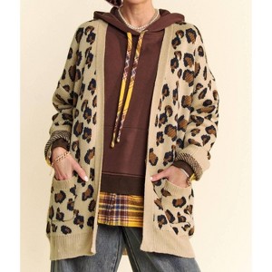 Women's Leslie Leopard Carigan - DAVI & DANI - 1 of 4