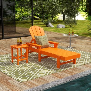 WestinTrends Malibu 2 Piece Adirondack Poly Reclining Chaise Lounge With Arms & Wheels - 1 of 4