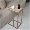COZAYH Farmhouse C End Table, Accent Furniture with Woven Rattan Tray Top, Gold - 4 of 4