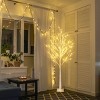 Snowflake Artificial Christmas Tree with PVC Branches, LED Lights, Durable Iron Base, Full Lifelike Design for Holiday Home Décor - 2 of 4