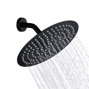 WOWOW 1-Spray Patterns with 1.8 GPM 8 in. Wall Mount Rain Fixed Shower Head in Brushed Nickel - 1 of 4