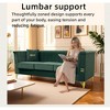 82.67'' Velvet Modern Vertical Channel Tufted Backrest Chesterfield 3-Seater Sofa with Gold Metal Legs and 2 Pillows - 4 of 4
