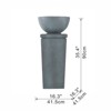 VisioGear Bird Baths, 35.4" Bowl Water Fountain, Outdoor Bird Feeder and Bath Fountains for Garden Lawn Backyard, Gray, 16.3"*16.3"*35.4" - 3 of 4
