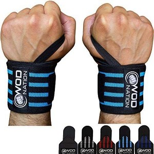 WOD Nation Wrist Wraps & Straps for Gym & Weightlifting (24 inch) - Essential Weight Lifting Wrist Wraps - LT Blue - 1 of 4