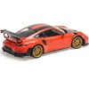 2018 Porsche 911 GT2RS Weissach Package Orange w/Carbon Stripes & Golden Wheels Ltd Ed 1/18 Diecast Model Car by Minichamps - 3 of 4