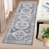 Washable Non Slip Low Pile Area Rug for Living Room Vintage Floral Indoor Carpet Stain Resistant Foldable Floor Cover - 3 of 4