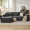 L-Shaped Modular Sectional Couch for Living Room, Plush Corduroy Fabric Upholstered Sofa, Modern Lounge, No Assembly Required - 2 of 4