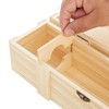 Juvale Wooden Wine Box Hinged with Clasp - Single Bottle Storage Gift Case for Party, Housewarming, Wedding (13.82x3.98x3.94") - 4 of 4