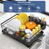 Attop Dish Drying Rack for Kitchen Counter - Large Dish Rack with Drainboard, Rustproof Dish Drainer with Utensil Holder for Sink, Black - 3 of 4