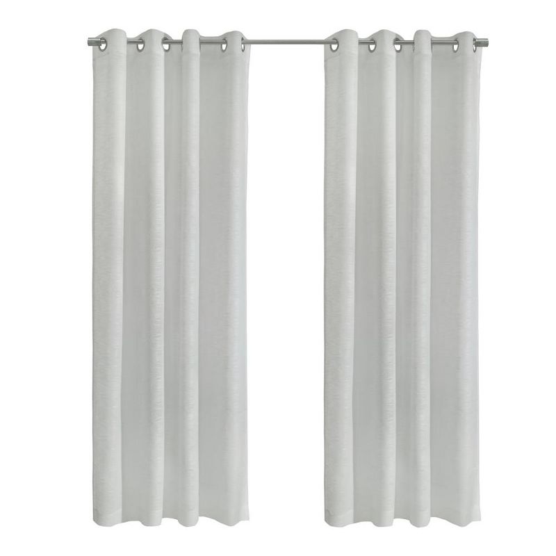 Habitat Boucle Sheer Premium Stylish and Functional Grommet Curtain Panel White, 1 of 7