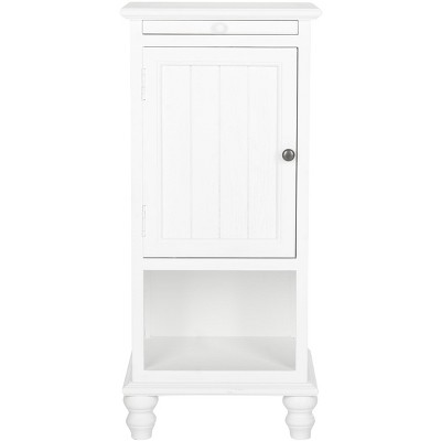 Jezabel 1 Cabinet End Table with Pull Out Tray - White - Safavieh.