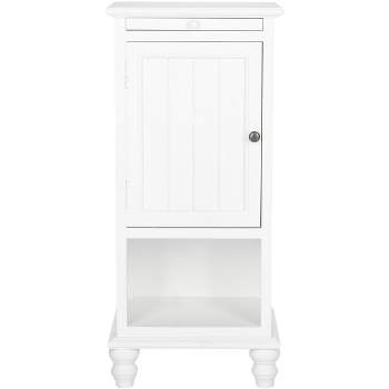 Jezabel 1 Cabinet End Table with Pull Out Tray - White - Safavieh.